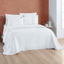 Ver imagem 4 de Kit Cobre Leito Colcha Nobre Casal King 3 Peças Micropercal 200 Fios Matelado - Branco Neve