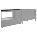 Ver imagem 4 de Armário Cozinha Balcão Gabinete de Pia 120 Cm Bruna e Balcão Alana para Fogão Cooktop 5 Bocas e Forn