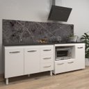 Ver imagem 2 de Armário Cozinha Balcão Gabinete de Pia 120 Cm Bruna e Balcão Alana para Fogão Cooktop 5 Bocas e Forn