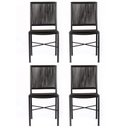 Ver imagem 3 de Cadeira Preta de Aço e Corda Náutica - Kit 4 – Ideal para Sala de Jantar, Cozinha ou Varanda