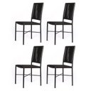 Ver imagem 4 de Cadeira Preta de Aço e Corda Náutica - Kit 4 – Ideal para Sala de Jantar, Cozinha ou Varanda