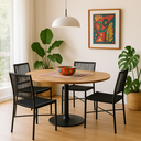 Ver imagem 2 de Cadeira Preta de Aço e Corda Náutica - Kit 4 – Ideal para Sala de Jantar, Cozinha ou Varanda