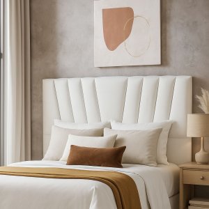 Cabeceira Cama Box Casal 140 Cm Lizza em Suede com Frame:branco