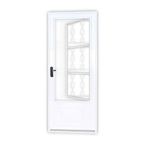 Porta de Aço Postigo 215x85cm com Grade Elo Minas Sul Mgm Abertura Direita