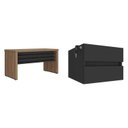 Ver imagem 2 de Mesa para Escritório Diretor em Tamburato com 2 Gavetas 140cm Elegance Marrom Artany