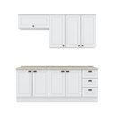 Ver imagem 1 de Cozinha Compacta Modulada 200cm Americana 8 Portas 3 Gavetas Henn - Branco/calcare