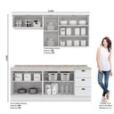 Ver imagem 2 de Cozinha Compacta Modulada 200cm Americana 8 Portas 3 Gavetas Henn - Branco/calcare