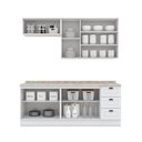 Ver imagem 6 de Cozinha Compacta Modulada 200cm Americana 8 Portas 3 Gavetas Henn - Branco/calcare