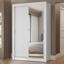 Ver imagem 1 de Guarda-roupa Solteiro 2 Portas de Correr com Espelho 2 Gavetas Branco Vivare Madesa