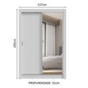 Ver imagem 4 de Guarda-roupa Solteiro 2 Portas de Correr com Espelho 2 Gavetas Branco Vivare Madesa