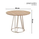 Ver imagem 3 de Conjunto para Sala de Jantar Mesa Ômega Tampo Redondo 90cm com 4 Cadeiras Rubi