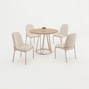 Ver imagem 2 de Conjunto para Sala de Jantar Mesa Ômega Tampo Redondo 90cm com 4 Cadeiras Rubi