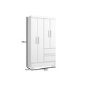 Ver imagem 3 de Guarda Roupa Coimbra 4 Portas 2 Gavetas Branco - Aramóveis