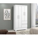 Ver imagem 1 de Guarda Roupa Coimbra 4 Portas 2 Gavetas Branco - Aramóveis