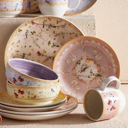 Conjunto 8 Prato Sobremesa Cerâmica 20,4cm Sussurro Pássaro - 4