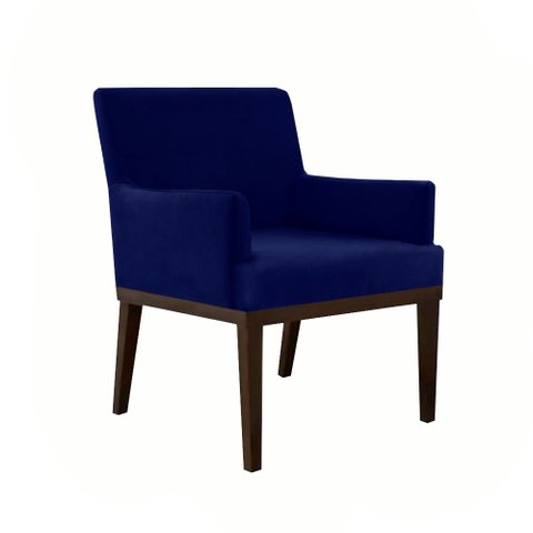 Poltrona Decorativa Vitória Suede Azul Marinho - Dominic Decor