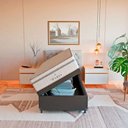 Ver imagem 2 de Cama Box Baú Solteiro Couro Preto + Colchão Paris Branco Couro Preto/branco