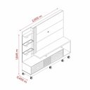 Ver imagem 4 de Estante para TV e Home Theater até 60 Polegadas 200CMX185CM 2 Portas com Rodizios Frizz Plus