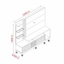 Ver imagem 4 de Estante para TV e Home Theater até 60 Polegadas 200cmx185cm 2 Portas com Rodizios Frizz Plus