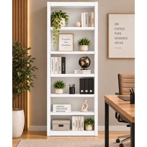Estante Livreiro para Livros Decoração Escritório Branco