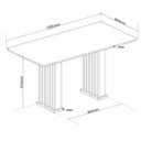 Ver imagem 2 de Conjunto Sala de Jantar 6 Lugares Retangular Tampo de MDF Jersey Cobre/Blonde/Bege - Casa Giulia