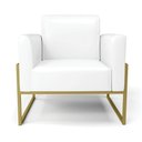 Ver imagem 3 de Poltrona Base Industrial Alta Dourado Marisa Corano Branco D03 - D’Rossi