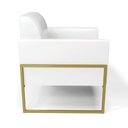 Ver imagem 4 de Poltrona Base Industrial Alta Dourado Marisa Corano Branco D03 - D’Rossi