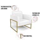 Ver imagem 6 de Poltrona Base Industrial Alta Dourado Marisa Corano Branco D03 - D’Rossi