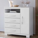 Ver imagem 1 de Cômoda Quarto 4 Gaveteiros Organizador Porta Multiuso Branco