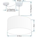 Ver imagem 2 de Lustre Pendente Cilíndrico com Desvio Md-4235 Cúpula em Tecido 45x30cm Rustico Cinza - Bivolt