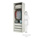 Ver imagem 5 de Guarda Roupa Canto Closet sem Portas 4 Peças, 3 Gavetas, 4 Cabideiro Prime Luciane Móveis