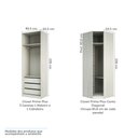 Ver imagem 3 de Guarda Roupa Canto Closet sem Portas 4 Peças, 3 Gavetas, 4 Cabideiro Prime Luciane Móveis