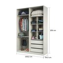 Ver mais imagens de Guarda Roupa de Canto Closet 3 Módulos sem Portas 6 Gavetas e 4 Cabideiros Prime Luciane Móveis