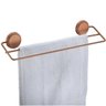 Suporte Duplo Porta Toalha 45CM Fixação sem Furar Parede Cobre Acetinado Future - 2