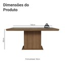 Ver imagem 2 de Mesa de Jantar Retangular Tampo com Moldura e Vidro Sobreposto Rustic 5275 Madesa