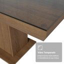 Ver imagem 4 de Mesa de Jantar Retangular Tampo com Moldura e Vidro Sobreposto Rustic 5275 Madesa