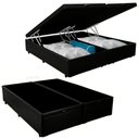 Ver imagem 2 de Cama Box Baú Queen Bipartido Sintético 158x198x42 Preto