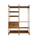 Ver imagem 3 de Guarda Roupa Aberto Industrial Casal 2 Módulos Amêndoa Cabideiro com Gavetas Base Cobre