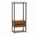 Ver imagem 3 de Guarda-Roupa Closet Modulado 70cm Cabideiro e 2 Gavetas Siena Yescasa Marrom/Preto