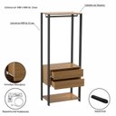 Ver imagem 5 de Guarda-Roupa Closet Modulado 70cm Cabideiro e 2 Gavetas Siena Yescasa Marrom/Preto
