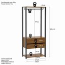 Ver imagem 4 de Guarda-Roupa Closet Modulado 70cm Cabideiro e 2 Gavetas Siena Yescasa Marrom/Preto