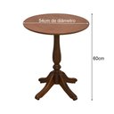 Ver imagem 2 de Mesa Lateral Redonda C/ Pé Torneado 54x60cm Castanho