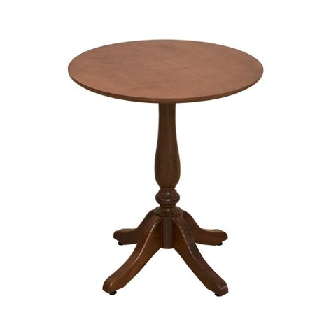 Mesa Lateral Redonda C/ Pé Torneado 54x60cm Castanho