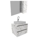 Ver imagem 2 de Conjunto Para Banheiro Armarios Com Cuba E Espelho BN10 Marmore Branco Tecno Mobili