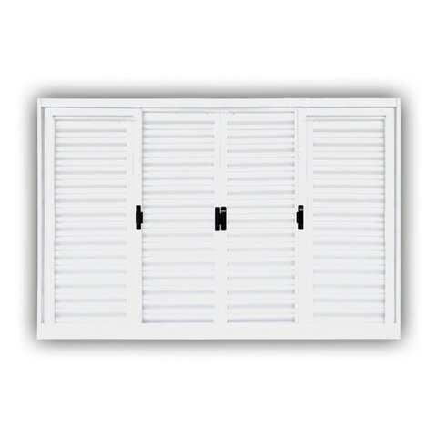 Janela de Aço Veneziana de Correr 100x120cm 6 Folhas Minas Sul MGM Branco