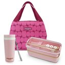 Ver imagem 1 de Conjunto Bolsa Térmica com Copo com Tampa 300ml e Pote Marmita Ecológica de 2 Andares 750ml Pink