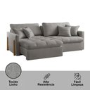 Ver imagem 5 de Sofá Cama Retrátil e Reclinável Lisboa 220cm Braço 10cm Meu Sofá Online