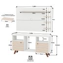 Ver imagem 3 de Rack com Painel para Tv até 32 Polegadas 2 Portas e Pés Retrô Netmobil - Branco/dubai