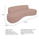 Ver imagem 3 de Sofá Curvo 2 Lugares Orgânico Escritório Recepção Sala Amsterdã 130cm Linho Rose - Amarena Móveis