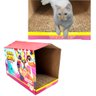 Casinha Com Brinquedo Arranhador Para Gatos Em Papelão - 1